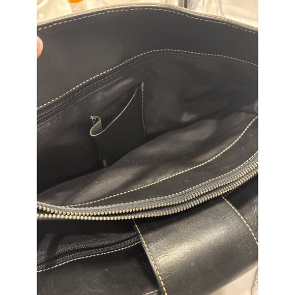 Dooney & Bourke Purse Canvas Medium Handbag Black Logo Canvas Print Tote - Picture 8 of 16